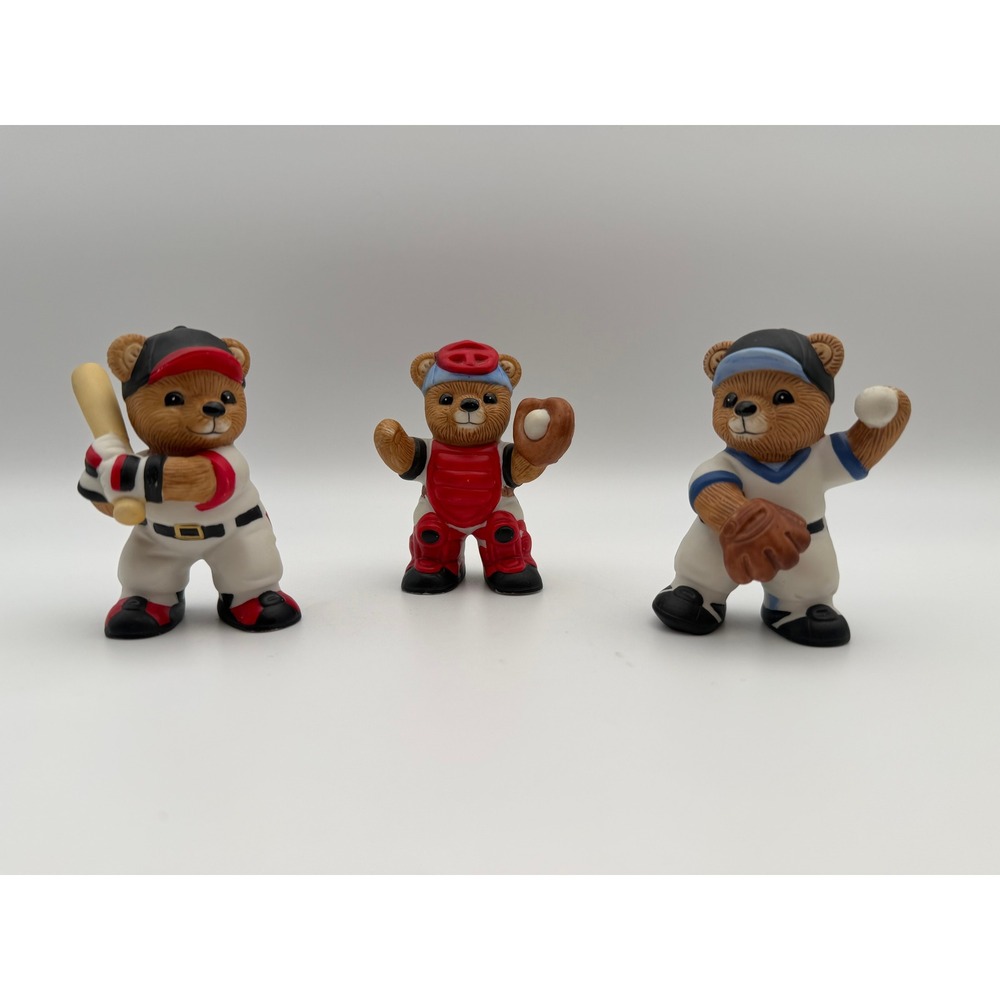 H&G Baseball Bears Ceramic Figurines Set 3 Piece Sports Decor 1403 Sri Lanka